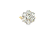 18ct Gold Cocktail Ring with Round Cut Diamond Cluster
