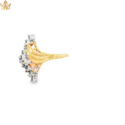 14ct Gold Ring with Fancy Round Brilliant Cut Diamonds