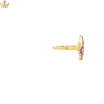 Load image into Gallery viewer, 9ct Gold Ring with Bluish Purple Tanzanite Gemstones