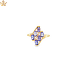 Load image into Gallery viewer, 9ct Gold Ring with Bluish Purple Tanzanite Gemstones