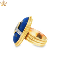 Load image into Gallery viewer, 18ct Yellow Gold Ring with Lapis Lazuli &amp; Diamonds