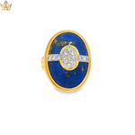 Load image into Gallery viewer, 18ct Yellow Gold Ring with Lapis Lazuli &amp; Diamonds