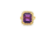 14ct Gold Cocktail Ring with Amethyst & Diamonds