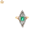 Load image into Gallery viewer, 18ct Gold Ring with Emerald &amp; Diamonds (Vintage)