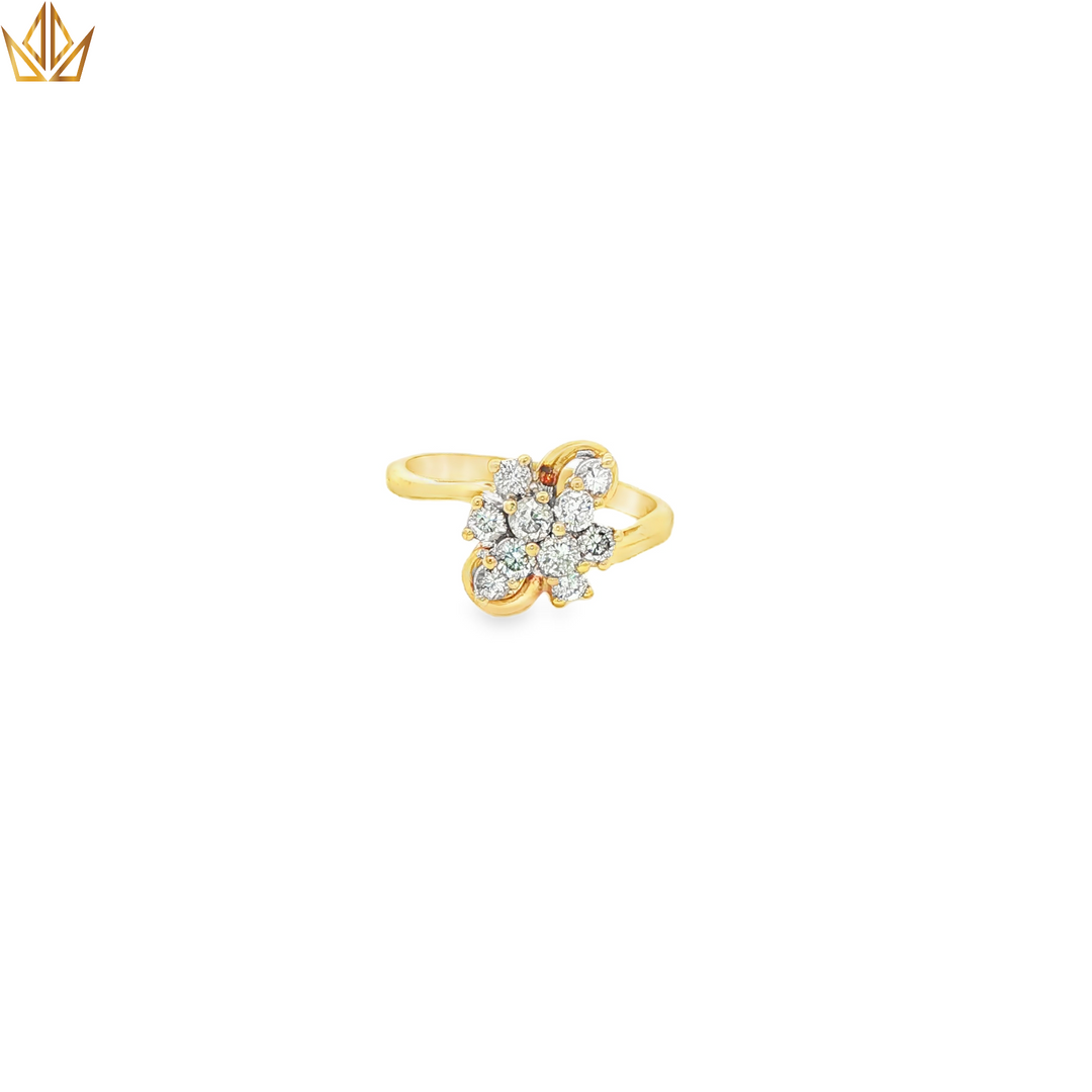 18ct Gold Multi-Stone Diamond Ring, Round Brilliant Cut