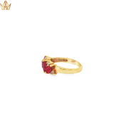 14ct Yellow Gold Multi-Stone Ring with Marquise Rubies