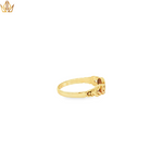 Load image into Gallery viewer, 9ct Vintage Yellow Gold Band Ring with Round Ruby Accents