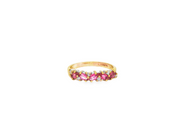9ct Yellow Gold Ring with Marquise-Cut Pink Sapphires