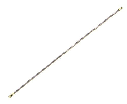 14ct Yellow Gold Purple Stone Set Tennis Bracelet