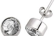 14ct White Gold Solitaire Earrings