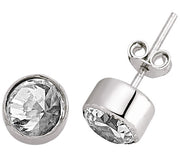 14ct White Gold Solitaire Earrings