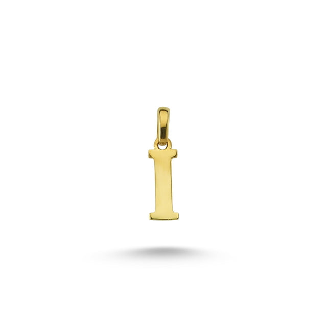 14ct Letter I Gold Pendant (Chain Not Included)