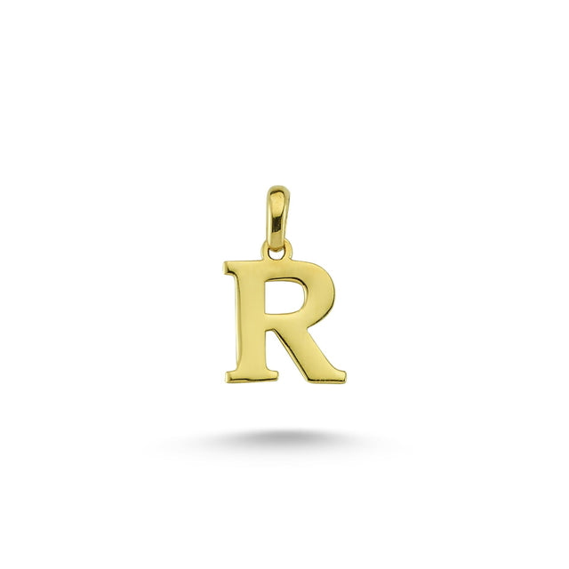 14ct Letter R Gold Pendant (Chain Not Included)