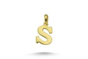 14ct Letter S Gold Pendant (Chain Not Included)