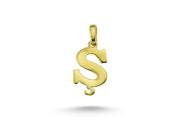 14ct Letter S Gold Pendant (Chain Not Included)