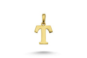 14ct Letter T Gold Pendant (Chain Not Included)