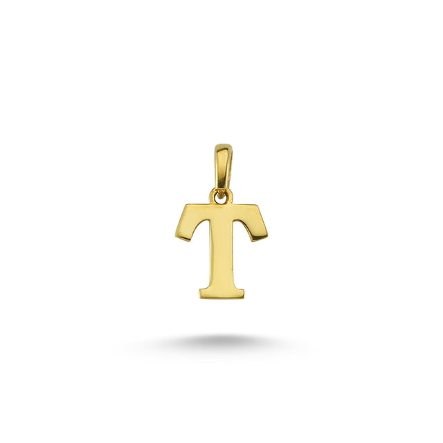 14ct Letter T Gold Pendant (Chain Not Included)