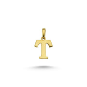 14ct Letter T Gold Pendant (Chain Not Included)