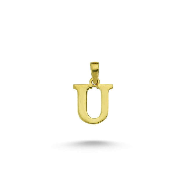 14ct Letter U Gold Pendant (Chain Not Included)