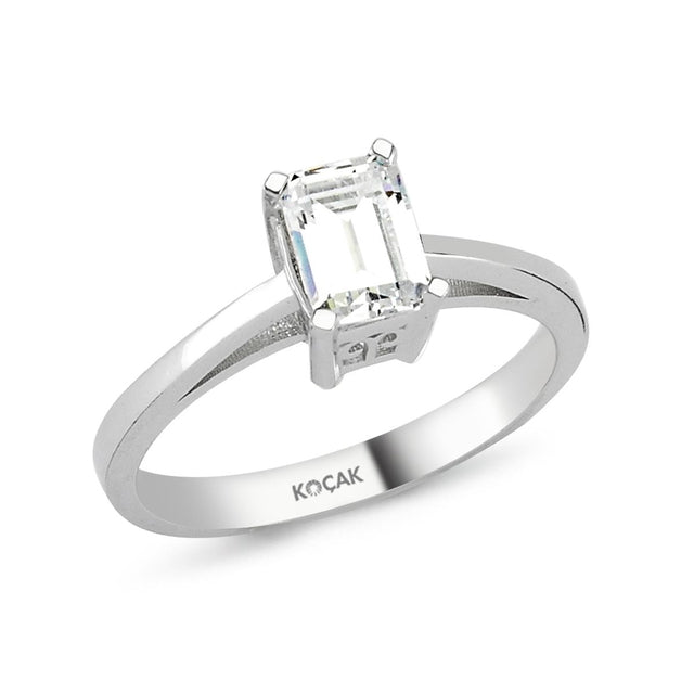 14ct White Gold Solitaire Ring