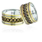14ct Yellow & White Gold Wedding Ring