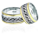 14ct Yellow & White Gold Wedding Ring