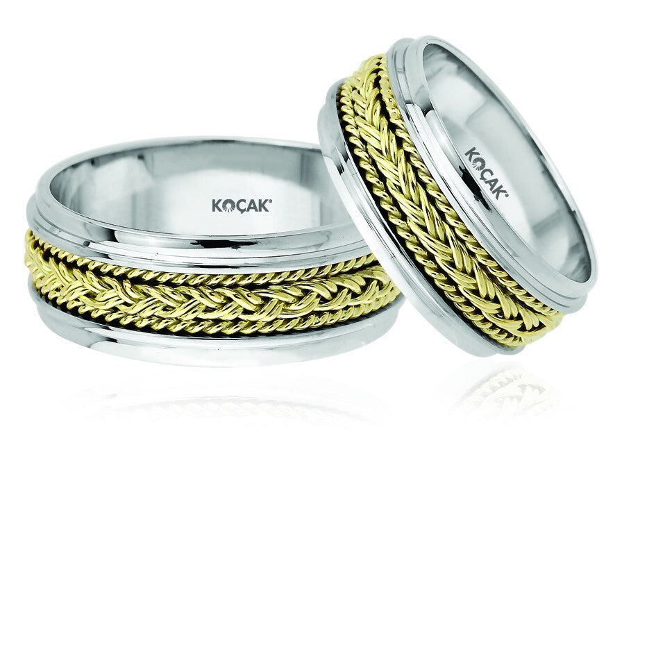 14ct Yellow & White Gold Wedding Ring