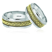 14ct Yellow & White Gold Wedding Ring