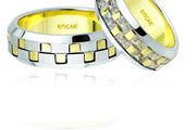 14ct White Yellow Gold Wedding Ring