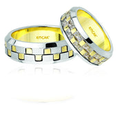 14ct White Yellow Gold Wedding Ring