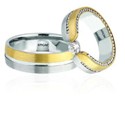 14ct White Yellow Gold Wedding Ring