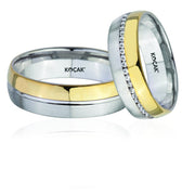 14ct White Yellow Gold Wedding Ring