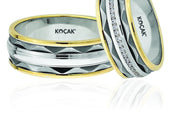 14ct White Yellow Gold Wedding Ring