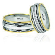 14ct White Yellow Gold Wedding Ring