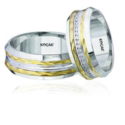 14ct White Yellow Gold Wedding Ring
