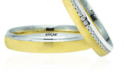 14ct White Yellow Gold Wedding Ring