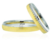 14ct White Yellow Gold Wedding Ring