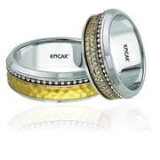 14ct White Yellow Gold Wedding Ring