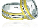 14ct White Yellow Gold Wedding Ring