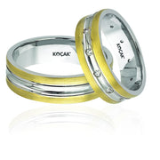 14ct White Yellow Gold Wedding Ring