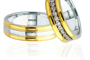 14ct White Yellow Gold Wedding Ring