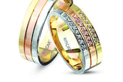 14ct Rose White Yellow Gold Wedding Ring