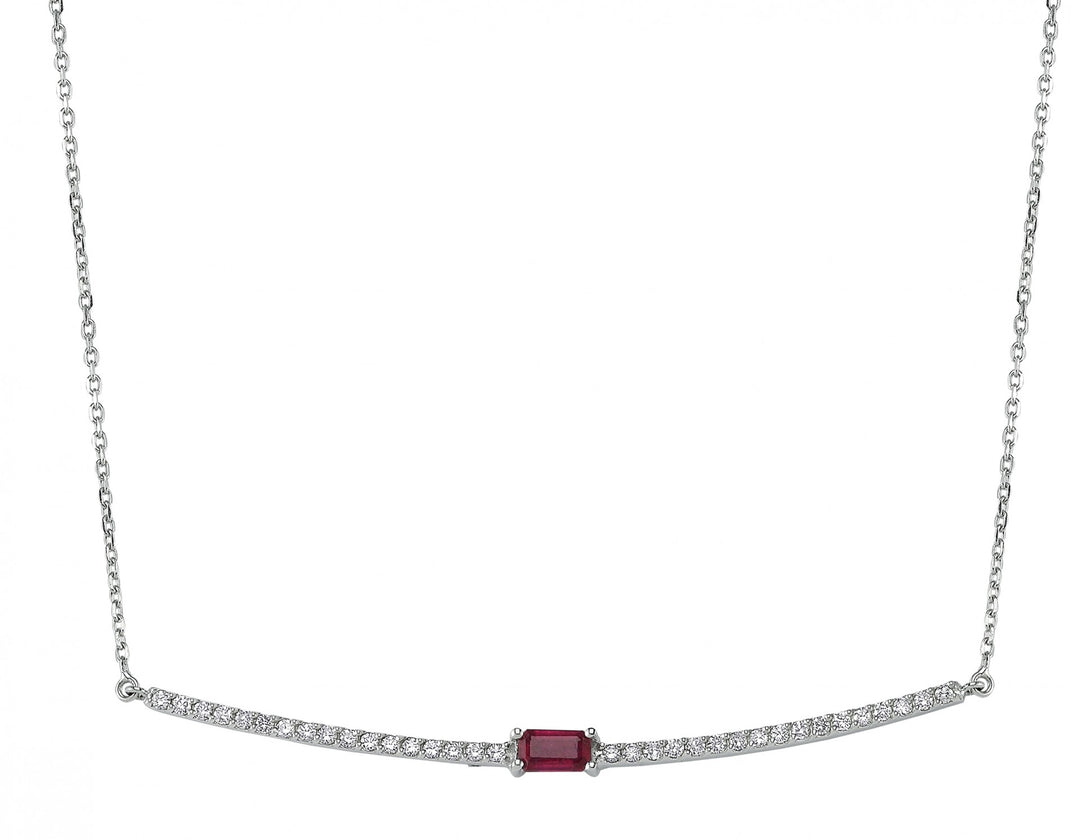 0.67 Karat Ruby Diamond Necklace