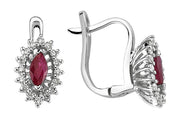 1.08 Karat Diamond Ruby Earrings
