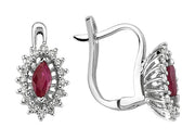1.08 Karat Diamond Ruby Earrings
