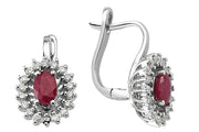 2.06 Karat Diamond Ruby Earrings