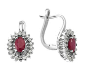 2.06 Karat Diamond Ruby Earrings