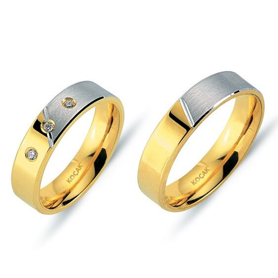 14ct Yellow & White Gold Wedding Ring