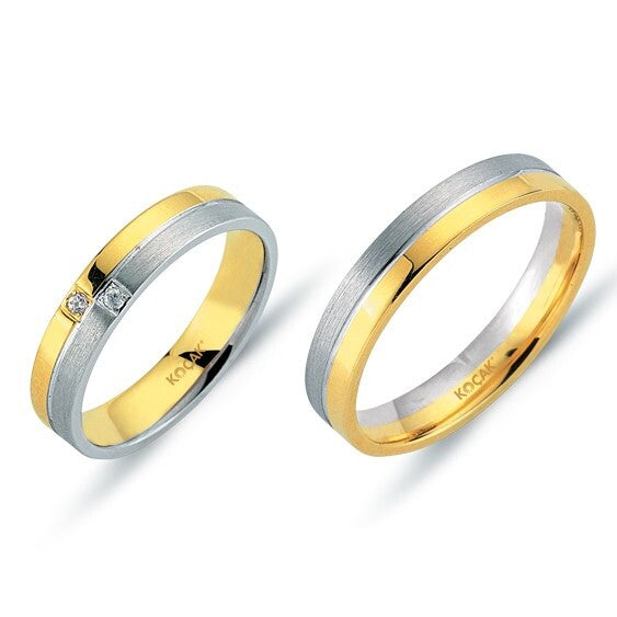 14ct Yellow & White Gold Wedding Ring