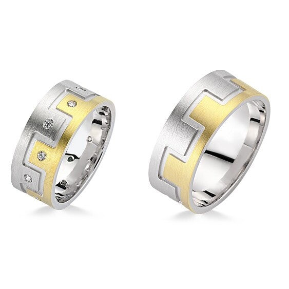 14ct Yellow & White Gold Wedding Ring